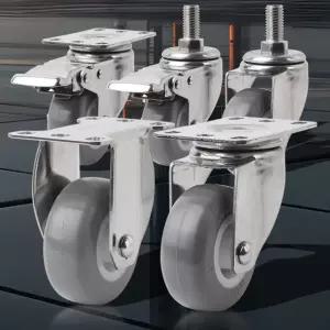 경량용75mm스텐 이동바퀴 작은회전 고정가구 앵글미니 캐스터 식바퀴 우레탄 수레 소형 손수레 구르마 구루