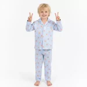 [하프클럽/프리미에팜]아동용 곰돌이 피치스판 9부 잠옷 파자마세트 BL