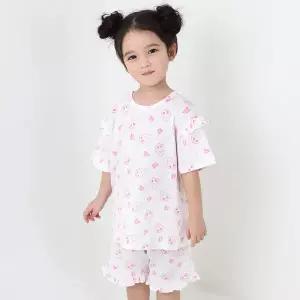 [하프클럽/프리미에팜]캐치 티니핑 여아용 깡총핑 오가닉 순면 7부 실내복 상하세트WH