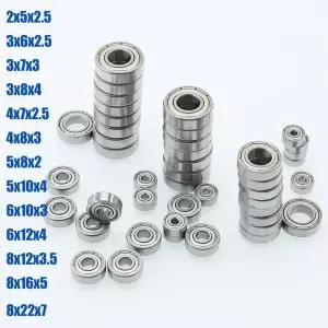 10pcs 작은 미니 베어링 4x7x2.5 5x8x2 5x10x4 6x10x3 8x22x7 자전거 RC 자동차 장난감 3D 프린터 브래킷 6
