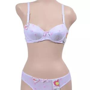 샤통 주니어 3단계 A컵 고양이 브라 세트3A팬티 학생 브래지어 셋트 여아 A팬티