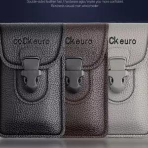 남성 데일리 세로 가죽 지갑 벨트형 핸드폰 허리 가방 파우치 등산백 스포츠 주머니