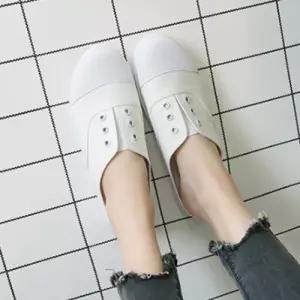 4컬러 배색 스니커즈 블로퍼 여성 캔버스화 뮬샌들화 운동화 캐주얼 신발 여자화 슬립온 단화