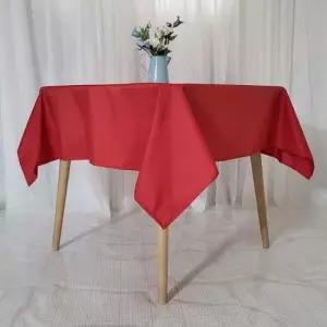 유치원 방수식탁보 방수테이블보 2인용 레드원단 125cmx125cm