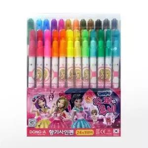 [문구/오피스] 동아싸 향기싸인펜 여아 24색 디자인랜덤 싸인펜 향기