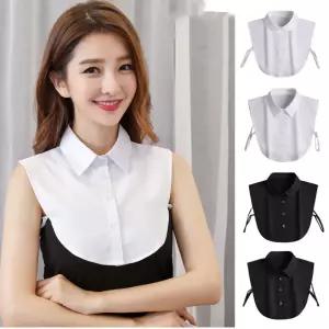 페이크 탈부착 레이어드 셔츠 넥 케이프 가짜 카라 gcF6+5crW