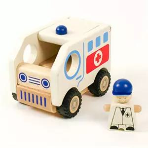 원목 자동차 (앰뷸런스)청소 장난감 완구