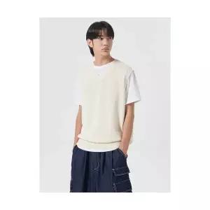 에잇세컨즈 8SECONDS 오버사이즈 브이넥 니트 베스트 아이보리 (454551LQ20) 454551LQ20 141457