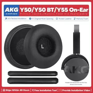 호환 AKG Y50 유선 Y50BT Y55 이어폰 형 무선 헤드폰 헤드셋 이어 쿠션 수리 부품 폼 용 교체 용 이어 패드