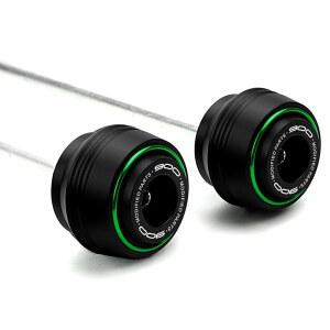 ZEXDDI 모터사이클 프론트 리어 포크 슬라이더 휠 프레임 충돌 보호대 액슬 패드 Z900RS Z900SE 2019 2024 2025 그린, 및 와 호환됩니다