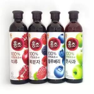 청정원 자연발효 홍초 발효숙성 식초음료 900ml 1개 자몽-1개
