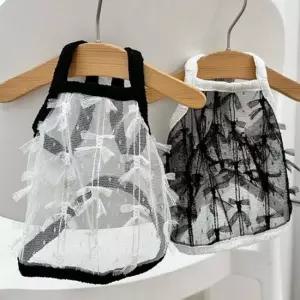 강아지 망사 메쉬 리본 나시티 2XL 1P 여름 민소매