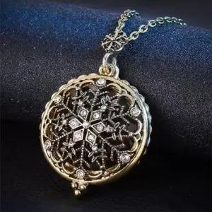 생명나무 눈꽃 겸용 앤틱 지르코니아큐빅 목걸이 돋보기 레트로