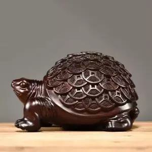 [콩심팥심]거북이 장식품 소품 모형 나무거북이 풍수 인테리어 나무 거북이