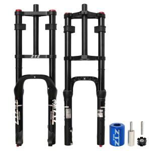 오버허브 26인치 4.0 팻 타이어 바이크 에어 서스펜션 포크 - 180mm 여행, 135mm 허브 간격, 스트레이트 튜브 MTB 수동 잠금 QR 9mm, 스노우 비치 E 바이크용 더블 숄더 자전거 프론트