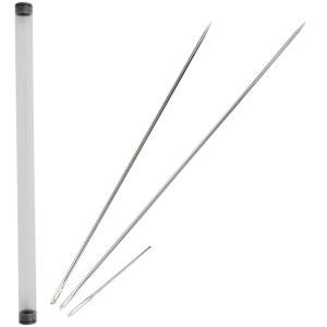 PCS 전문가용 실내 장식용 바늘 2개, 긴 재봉 바늘, 10인치/12인치 대형 눈 손 재봉 바늘, 바늘 보관 튜브 포함, 가정용 퀼팅, 스티치, 제작용