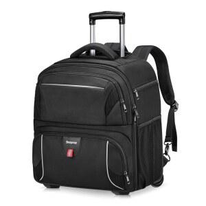 보즈노이 2볼볼링백 바퀴 달린 볼링공백 롤러 액세서리 백팩 남성 롤러(미국 수납공간 있는 롤링 포켓 사이즈 16까지) 탈부착 가능한 및 신발 손잡이가