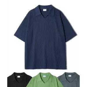 후브스 링클프리 카라 브이넥 반팔 니트티 4 COl 1725852