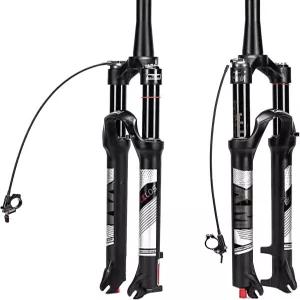 버클로스 26/27.5/29 여행용 120mm MTB 에어 서스펜션 포크 리바운드 조정 1 1/8 스트레이트/테이퍼 튜브
