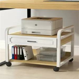 모바일 프린터 받침대 테이블 복합기 화이트 2단 롤링