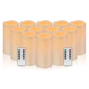 우리는 파티 홈 데코를 위한 원격, 실외 실내 배터리 작동 양초(D3 x H 6