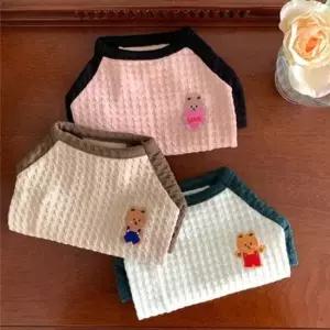 강아지외출복 실내복 산책옷 곰돌이무늬 티셔츠