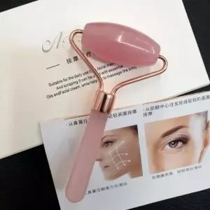 뷰티 관리용품 핑크 옥롤러 얼굴마사지