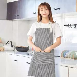 목걸이형 길이조절 원피스 앞치마 줄무늬 스트라이프