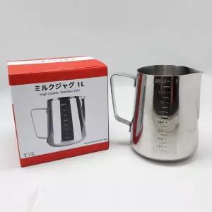 스테인레스 눈금 계량 밀크저그 1000ml 우유 스팀피쳐