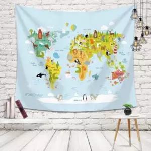 패브릭 동물 월드맵 가림막 (특대-200X150cm)