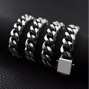 [하프클럽/]써지컬스틸 체인목걸이 남성 볼드커브체인 남자12mm