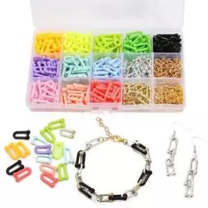 이니셜팔찌만들기 DIY U 빅체인 비즈 팔찌 목걸이 만들기 키트 15종세트