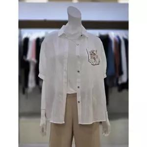 소고 트리아나 세이브존07 소고 트리아나 여성 포켓 프린트 카라넥 반팔 셔츠 AK2QA08