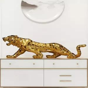 황동 호랑이 모형 사무실 청동 집들이 프런트 엔틱 골동품 공예 실내 구리