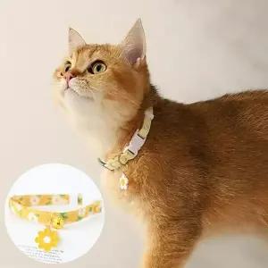 [하프클럽/셀러허브(펫)]고양이 소형견 방울 목걸이 반려동물 꽃목줄 인식표