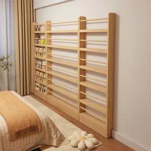 슬림 서재 수납장 무도장 거실 수납 책꽂이 모서리 잡지 내추럴우드 책장