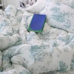 양면 꽃무늬 프릴 차렵이불 베게 세트 ss 극세사 차렵이불