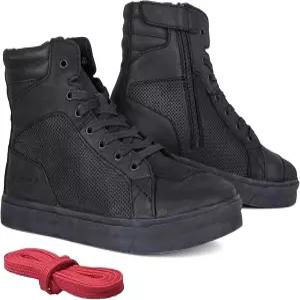 발목 지지대와 측면 지퍼가 있는 가죽 통기성 스트리트 라이딩 슈즈 비소투 모터사이클 부츠