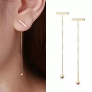 롱피어싱 골드 스틱 롱 귀걸이 피어싱_한쪽 14K