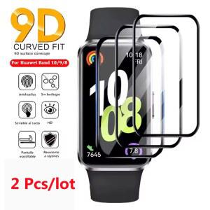 화웨이 밴드 10 9 8 7 6 용 2pcs 화면 보호기 안티 스크래치 곡선 전체 커버 보호 필름