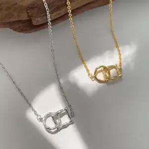 [하프클럽/]물결링 목걸이 여성 패션 레이어드 스퀘어 목걸이