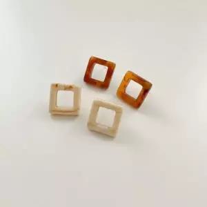 [하프클럽/]네모난 귀걸이 스퀘어 원석 호마이카 빈티지 트렌드