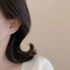 [하프클럽/]남자 여성 투귀걸이 실버 데일리귀걸이 두컬러 세트