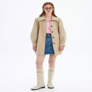 [올리브데올리브]올리브데올리브 싱글 벨티드 자수 트렌치코트 OW4SR1510