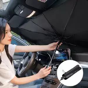 D 차량용 햇빛가리개 티타늄 실버코팅 우산형 차량 블라인드 자외선차단 암