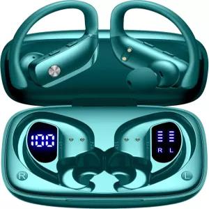 80H 플레이타임 LED 디스플레이 케이스가 장착된 bmani 이어버드 무선 블루투스 헤드폰 마이크가 오버이어