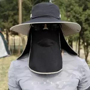 여름 커버 메쉬 챙 통풍 등산 낚시 농사 작업용 모자 넓은 자외선차단 넥보호 마스크 남녀 밭일 햇빛가리개