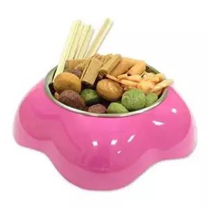 강아지 플라워 보울 핑크 M 1P 반려견 스텐 급식기-WD4D7FE