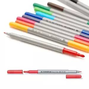 싸인펜 12색 스테들러 더블팁 싸인펜