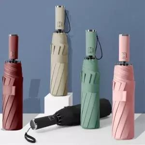 D 신형 튼튼한 암막 3단 자동 대형 접이식 우산 장우산